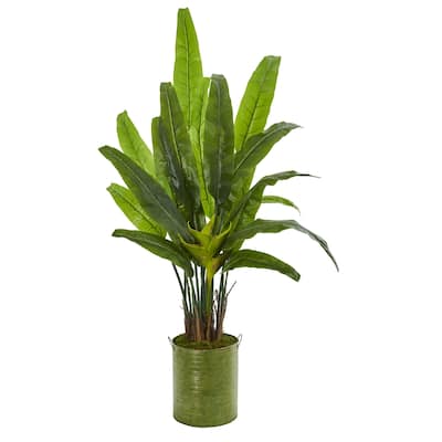 5' Travelers Palm Artificial Tree in Metal Planter