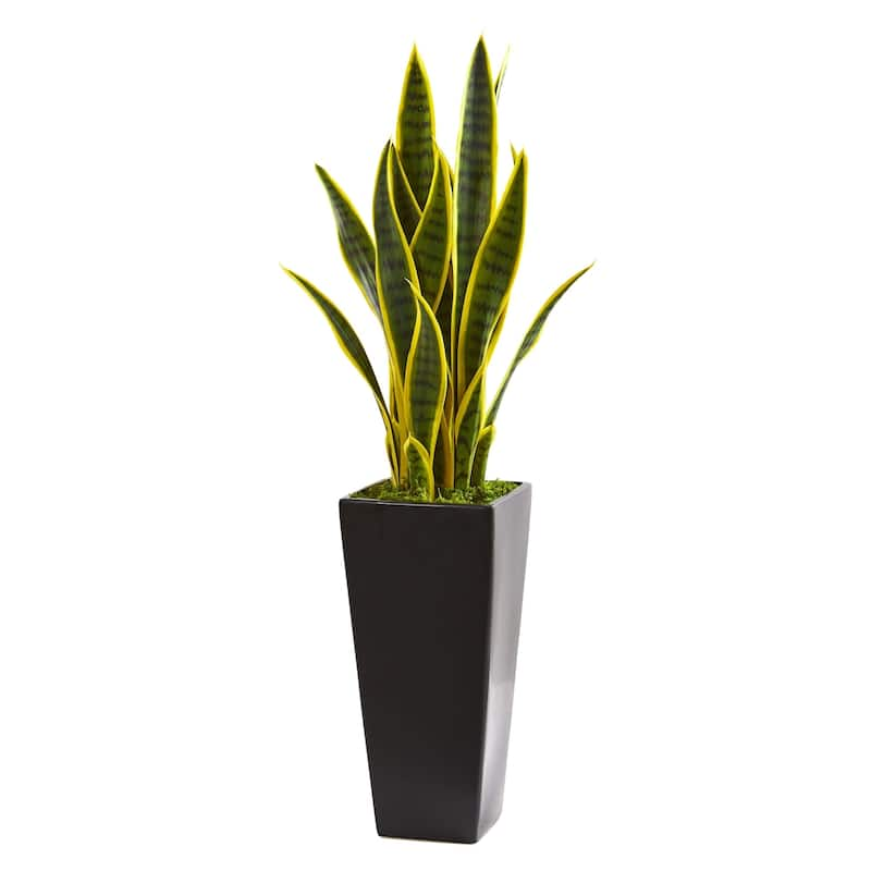 3' Sansevieria Artificial Plant in Black Planter