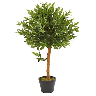 34" Olive Topiary Artificial Tree UV Resistant (Indoor/Outdoor)