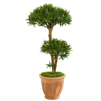 Nearly Natural 41-inch Bonsai Styled Podocarpus Artificial Tree in ...