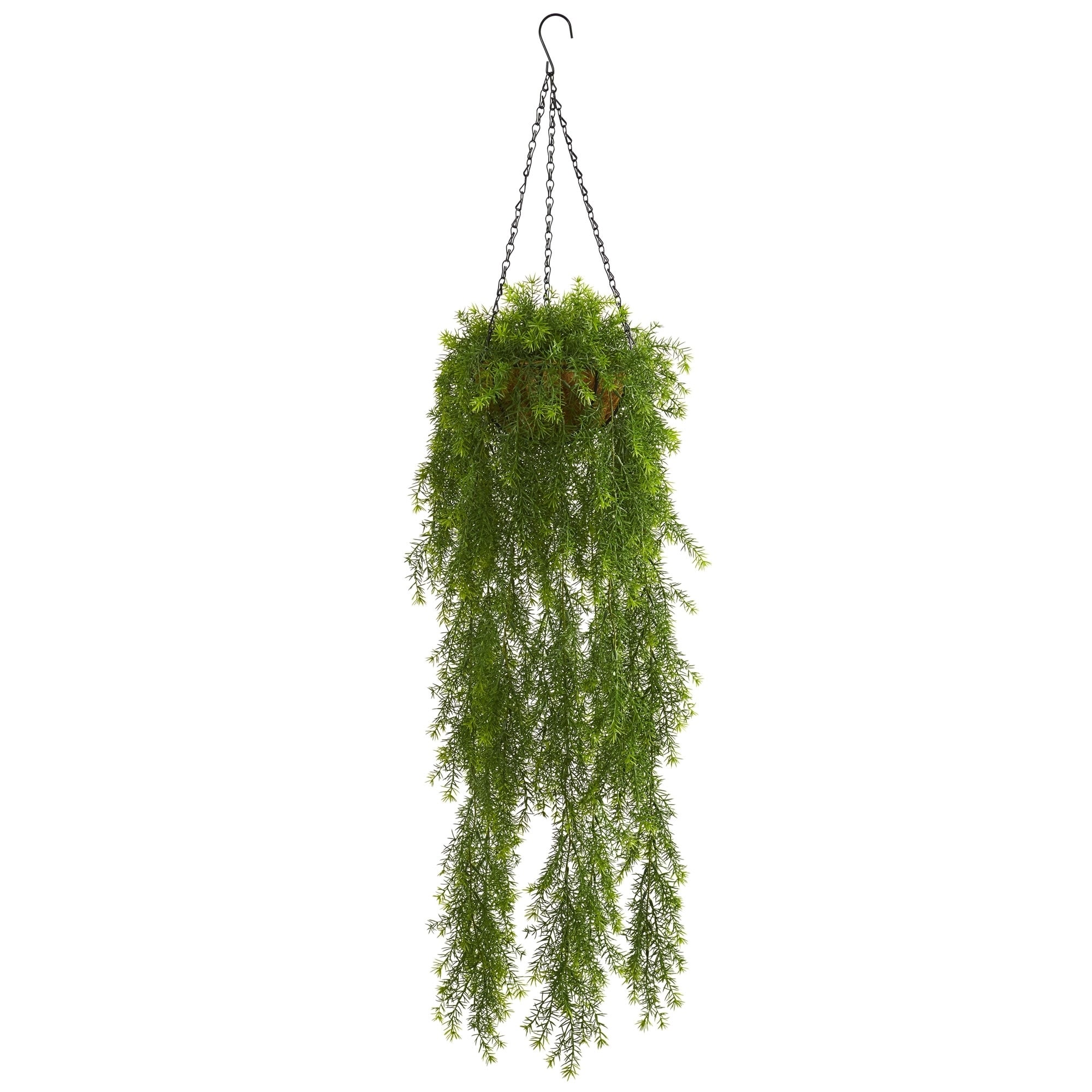 Nearly Natural 30-in. Silver Queen and Ivy Artificial Hanging Basket Silk P 