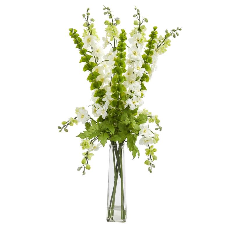 34" Delphinium and Bell of Ireland Artificial Arrangement