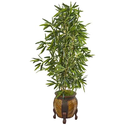 5' Bamboo Artificial Tree in Decorative Planter (Real Touch)