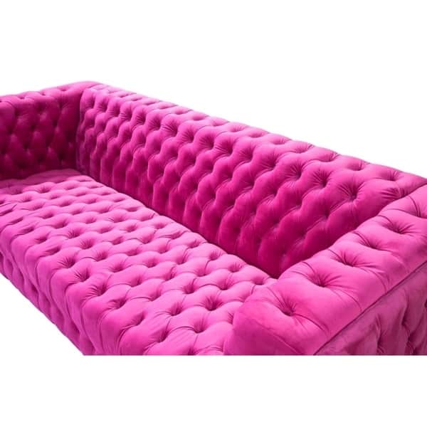 Shop Pasargad Home Vicenza Collection Velvet Tufted Sofa On Sale