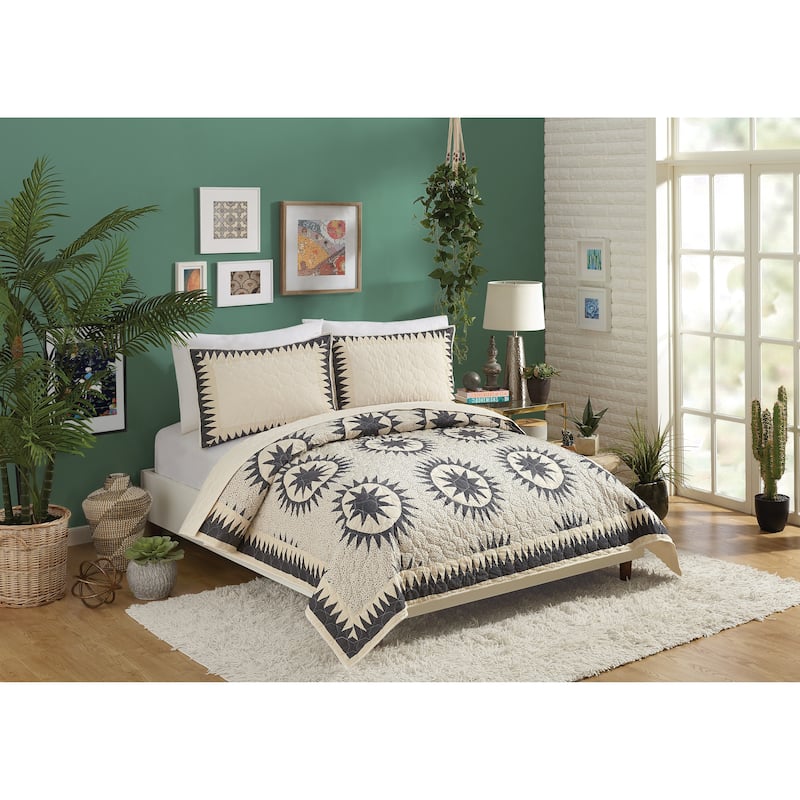 Soleil 100% Cotton 3-Piece Quilt Set by Jungalow