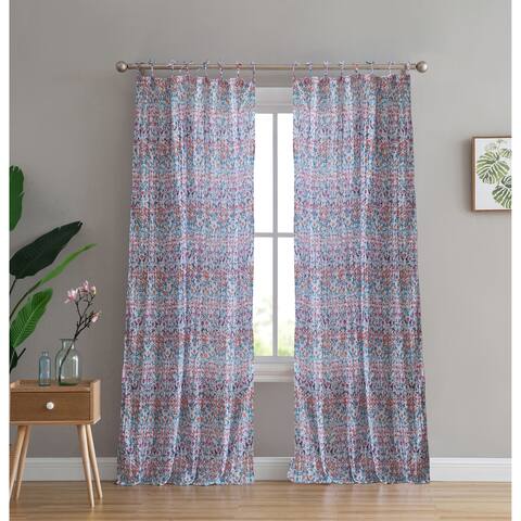 Peach & Oak Mia Tie Top Single Curtain Panel