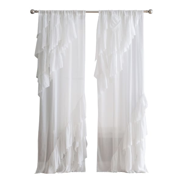 NOS white cotton lace edged curtain listing is for single curtain,C-8