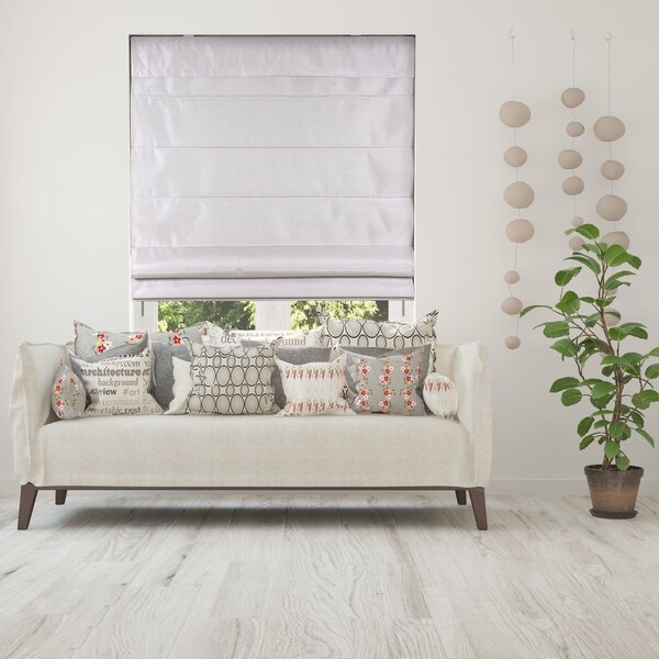Arlo Blinds Cordless Lift Faux Silk Sand Privacy Fabric Roman Shades
