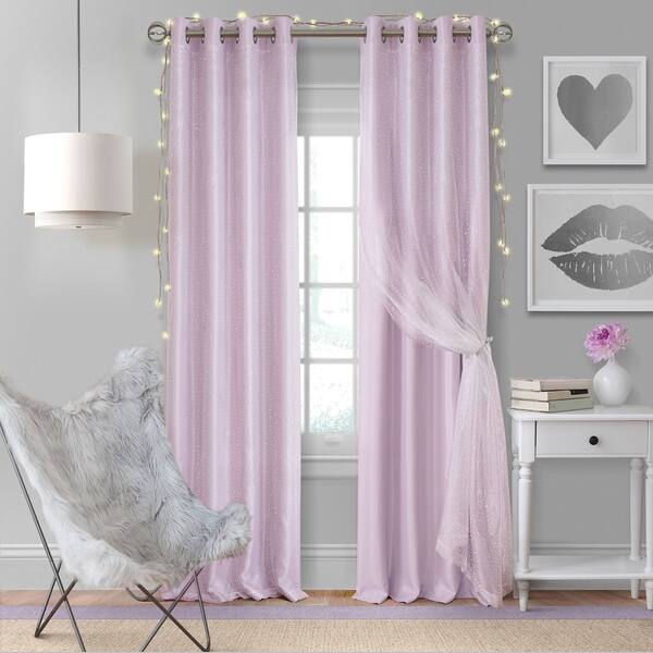 Shop Elrene Aurora Kids Room Darkening Layered Sheer Curtain
