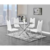 Best Master Furniture 5 Pieces Glass Dinette Set