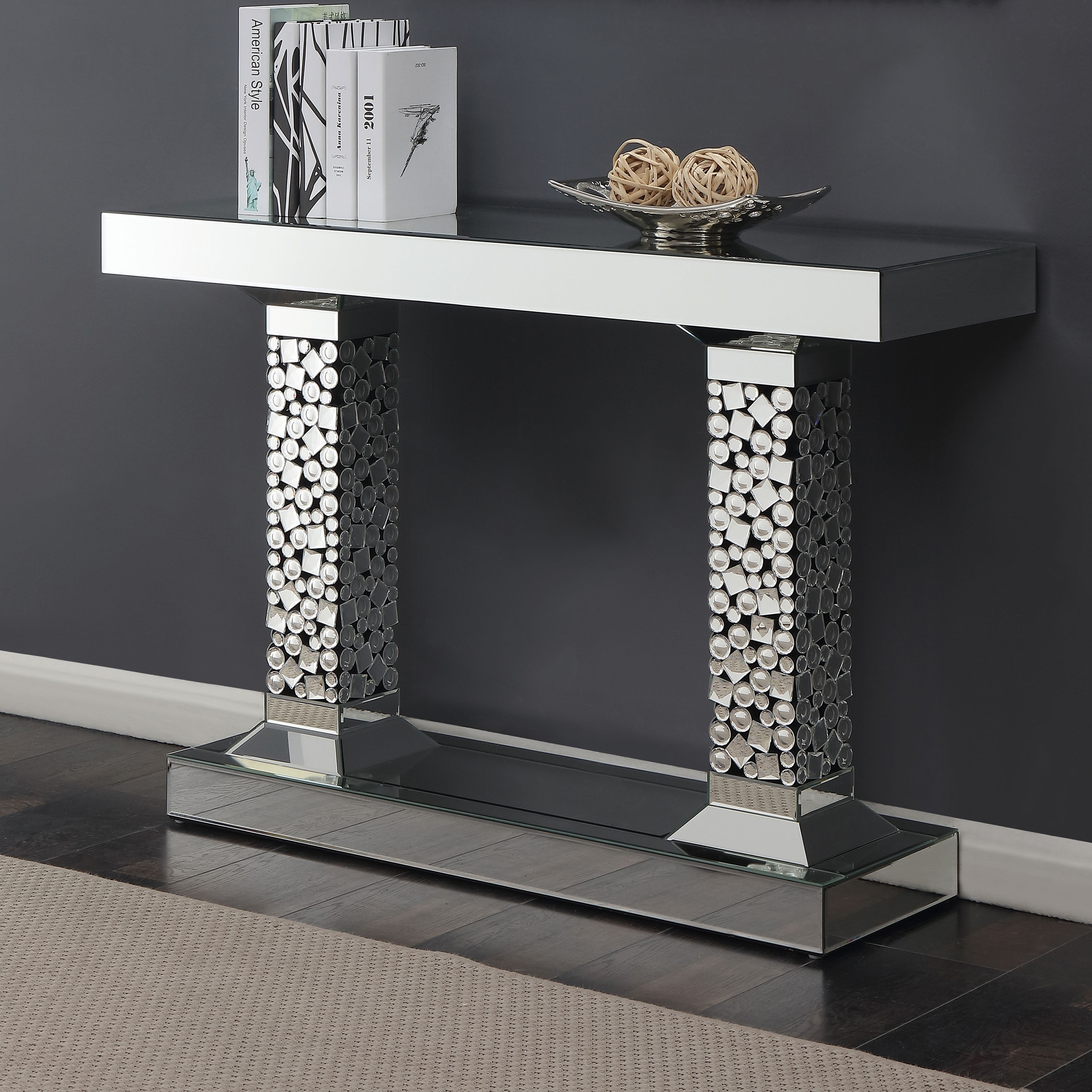 Shop Silver Orchid Bogaert Mirrored Entryway Console Table