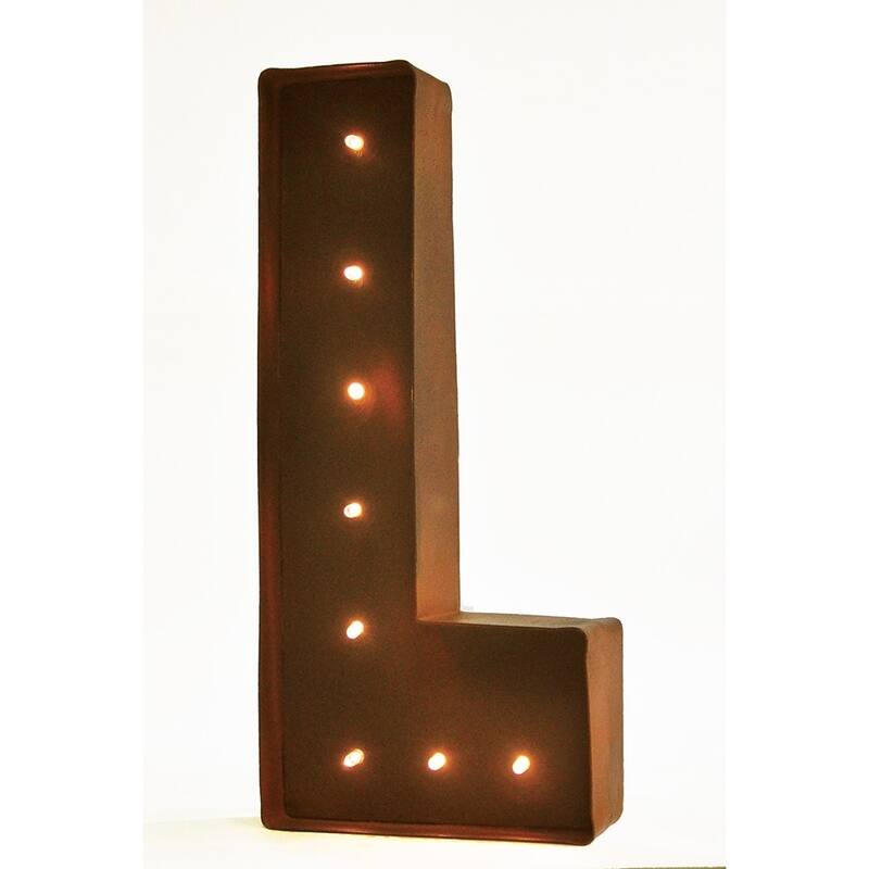 Rustic Vintage 11" Decorative LED Light Glow Letters - l