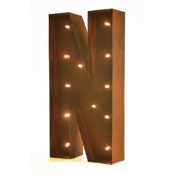 Letter Z Rustic Vintage 11 Decorative LED Light Glow Letters