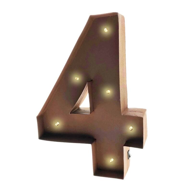 Rustic Vintage 11" Decorative LED Light Glow Letters - 4