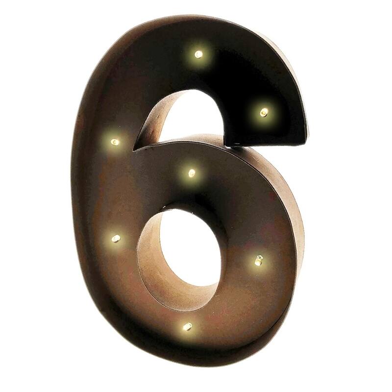 Rustic Vintage 11" Decorative LED Light Glow Letters - 6