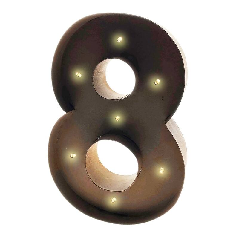 Rustic Vintage 11" Decorative LED Light Glow Letters - 8