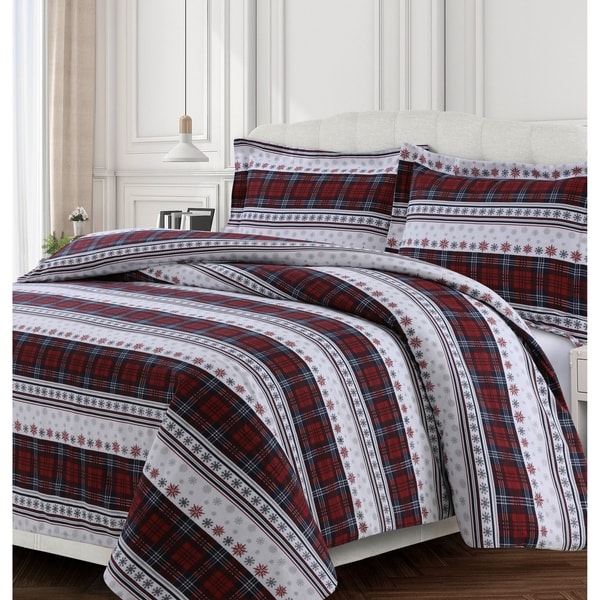 tribeca living stripe flannel oversized duvet se