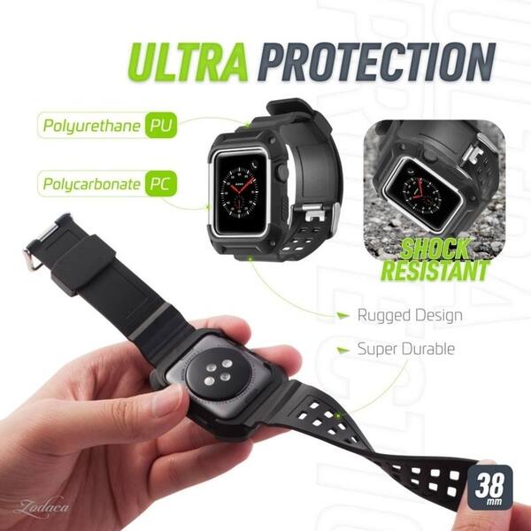 Shop Insten Rugged Protective Watch Band Replacement For Apple Watch Series 1 2 3 38mm 42mm Assorted Colors Overstock 23502804