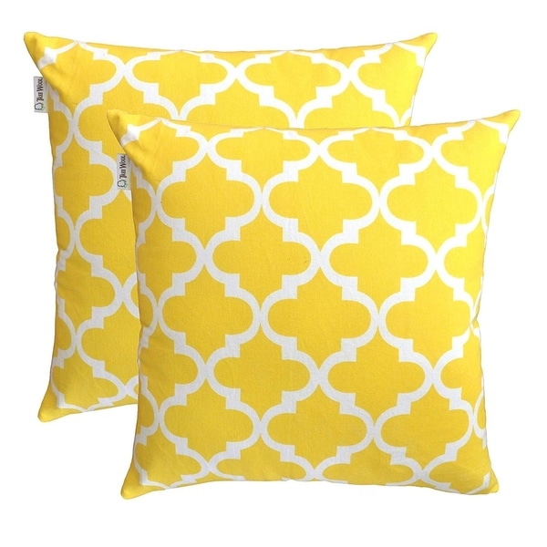 Pure Cotton Decorative Cushion Cover Yellow