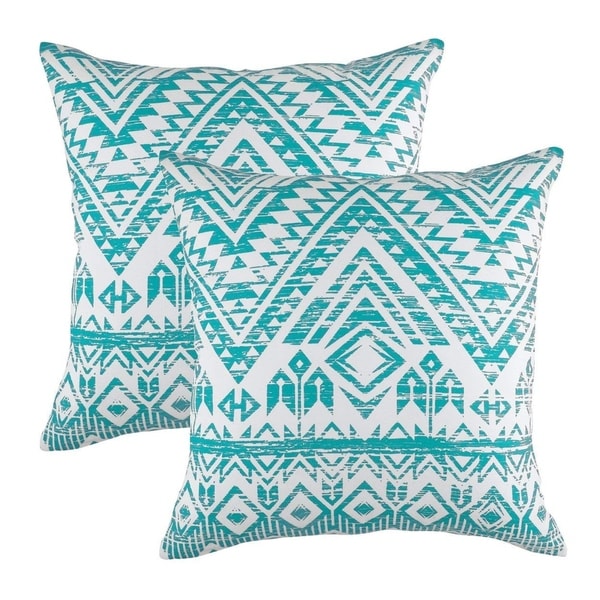 French Accent Pure Cotton Decorative Cushion Cover Turquoise