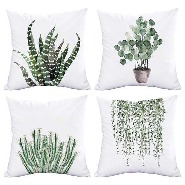 Shop Green Plants Throw Pillow Cover - On Sale - Free Shipping On ...