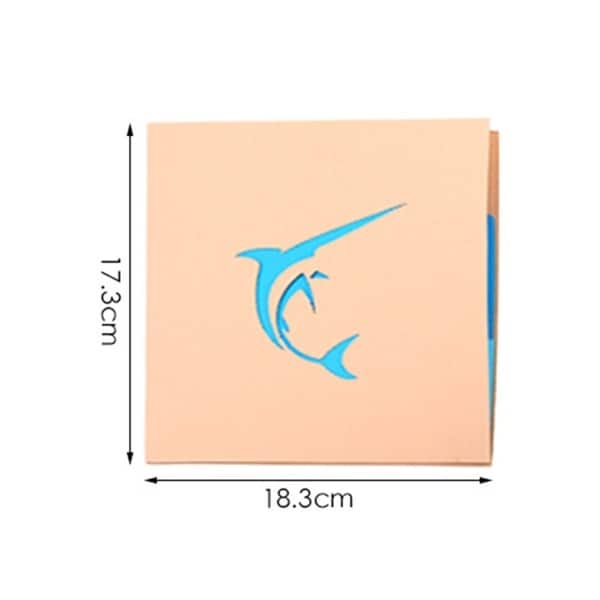 3D Pop up Sailfish Greeting Cards Envelope Post Card Birthday