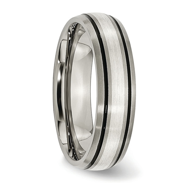 Titanium Grooved 6mm Brushed and Polished Band