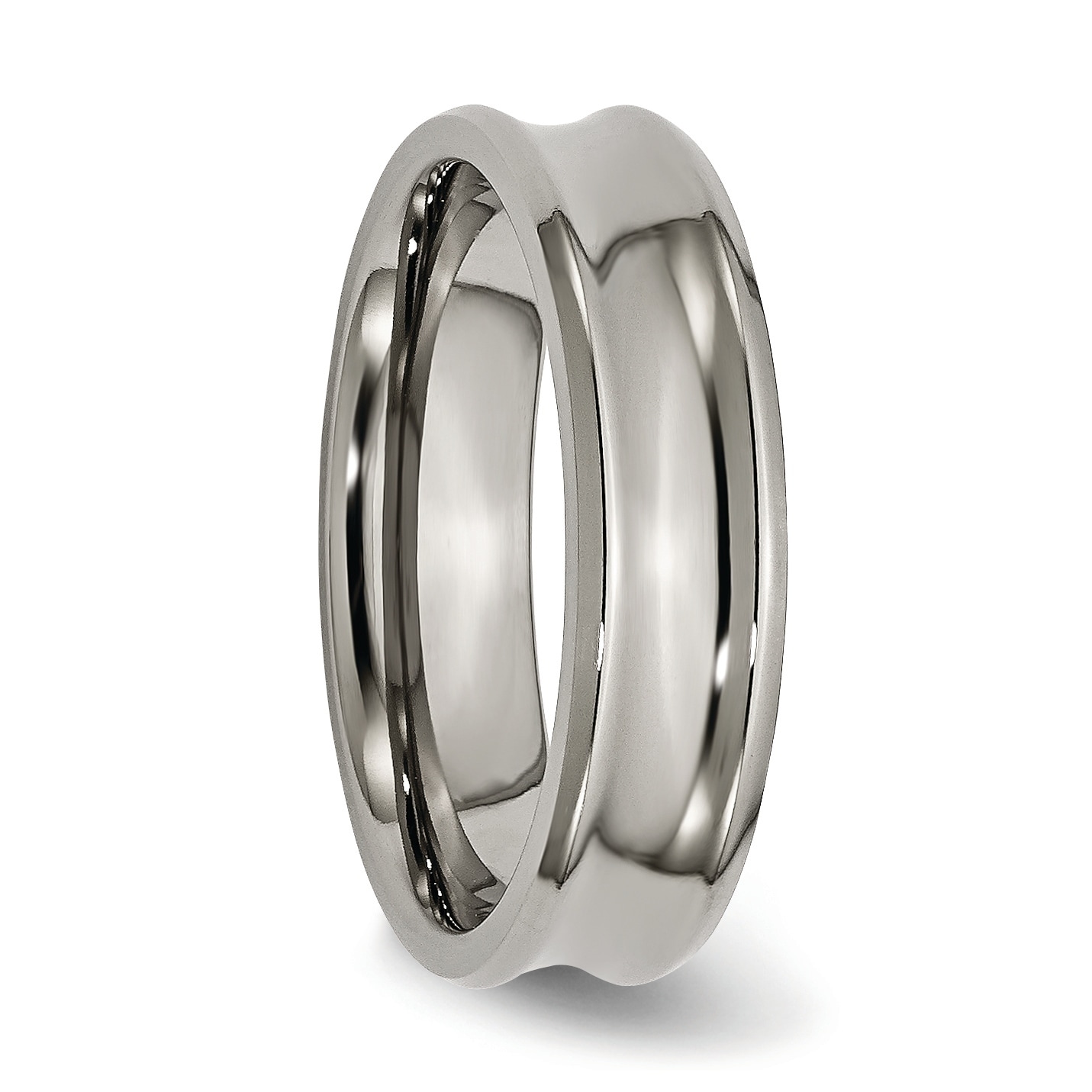 Jewels By Lux Titanium Grooved 6mm Brushed and Polished Band