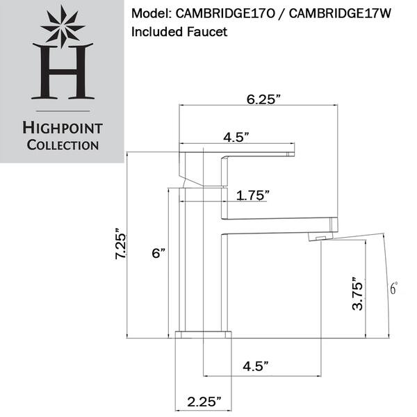 Highpoint Collection Complete Floating Vanity Mirror Faucet Set White