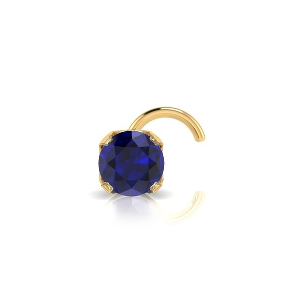 Shop 0.015ct 1.5mm Sapphire Stud Nose Ring In 14K Yellow Gold Free