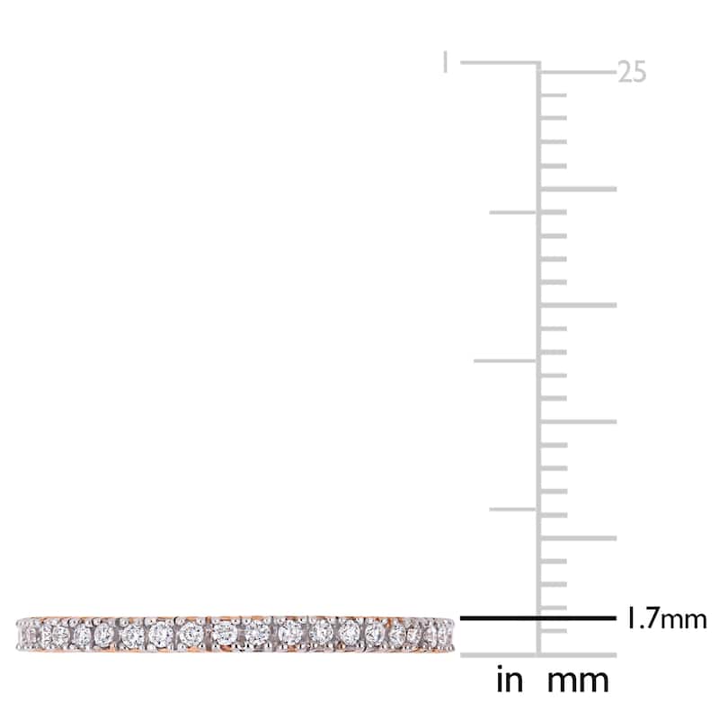 Miadora 14k Rose Gold 1/4ct TDW Diamond Stackable Full-Eternity Wedding Band