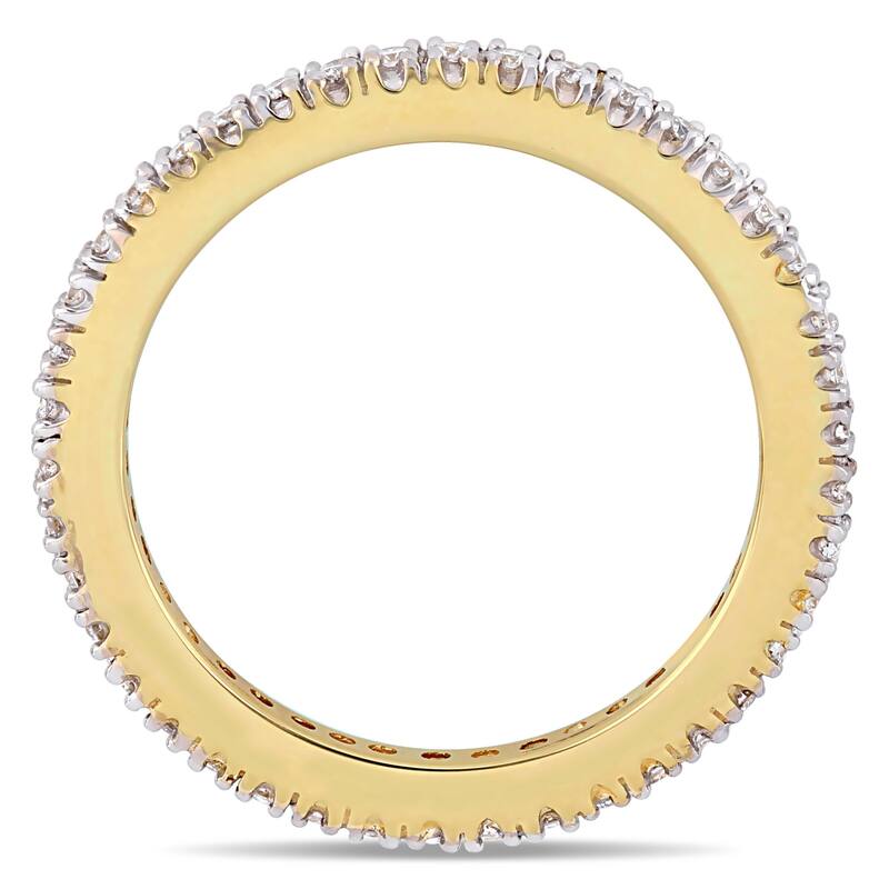Miadora 14k Yellow Gold 1/4ct TDW Diamond Stackable Full-Eternity Wedding Band