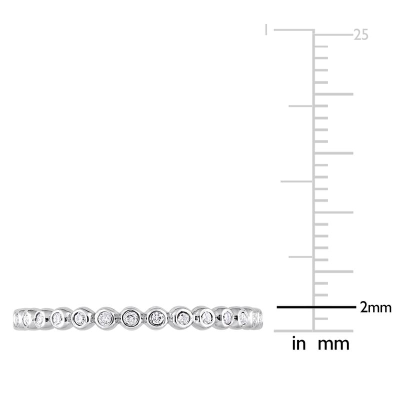 Miadora 10k White Gold 1/4ct TDW Diamond Beaded Wedding Band