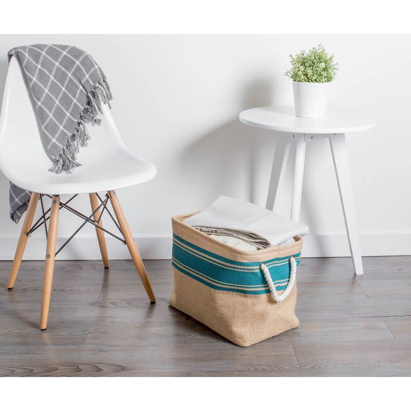 DII Rectangle Burlap Decorative Storage Bin