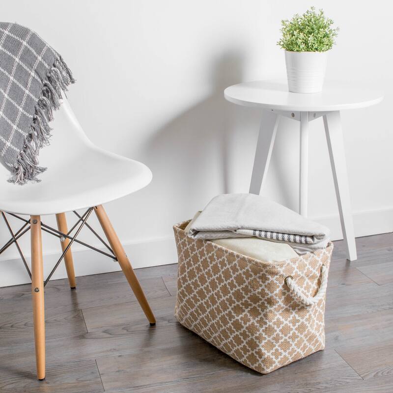 DII Rectangle Burlap Decorative Storage Bin