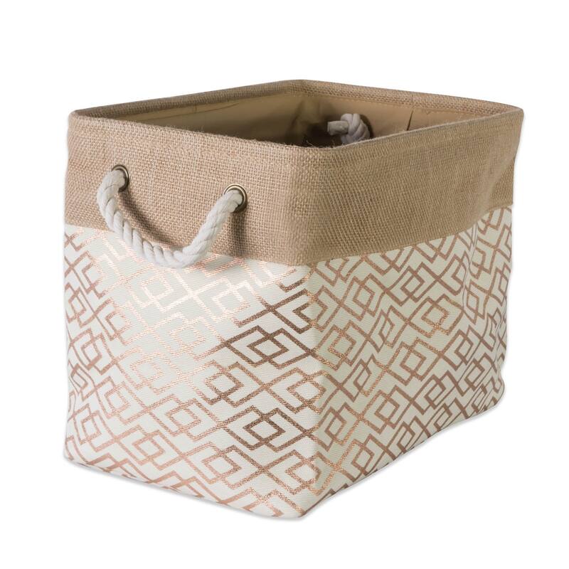 DII Rectangle Burlap Decorative Storage Bin