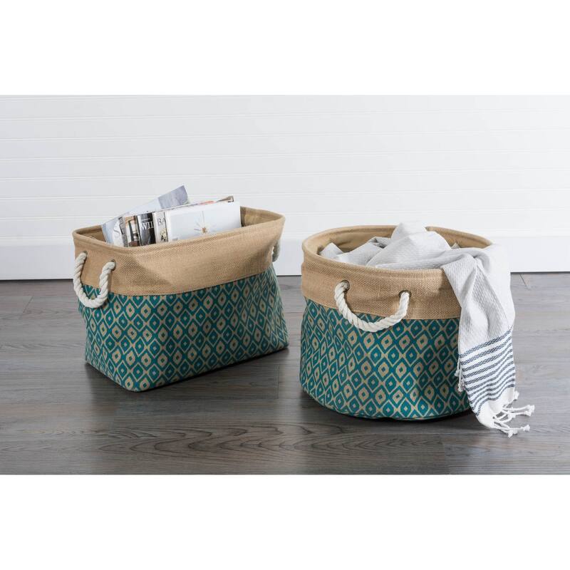 DII Rectangle Burlap Decorative Storage Bin