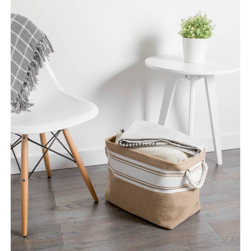 DII Rectangle Burlap Decorative Storage Bin