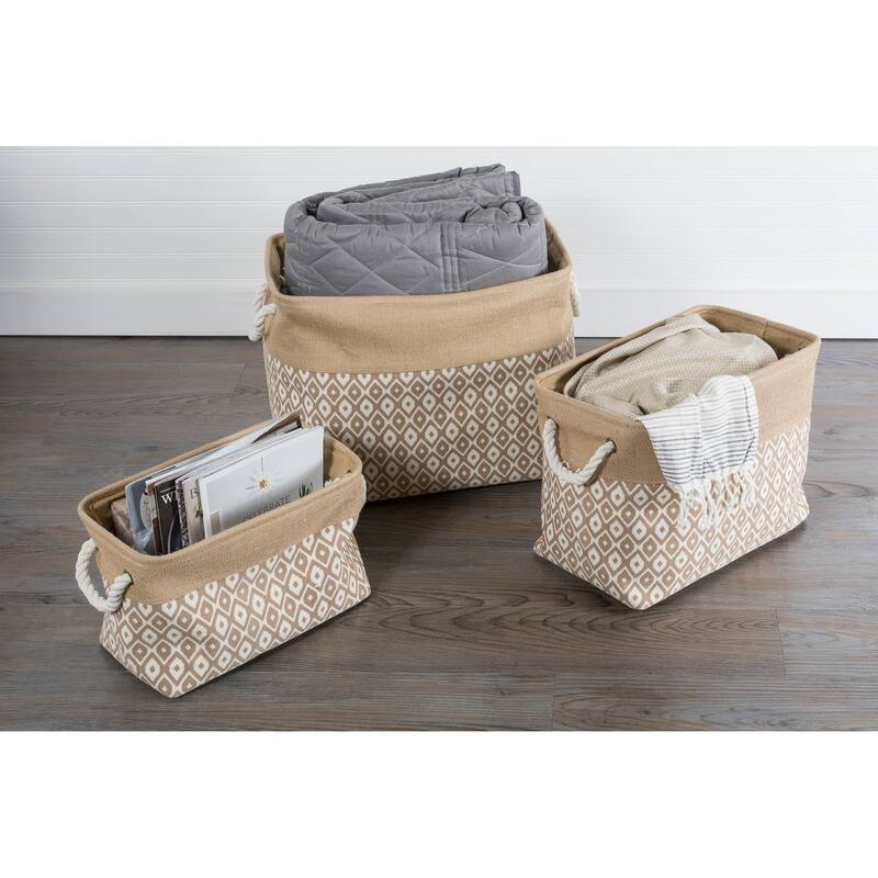 DII Rectangle Burlap Decorative Storage Bin