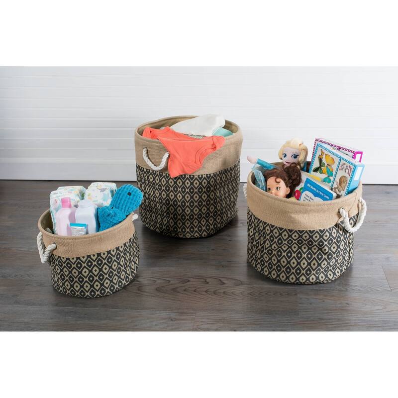 DII Rectangle Burlap Decorative Storage Bin
