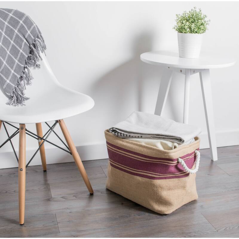DII Rectangle Burlap Decorative Storage Bin