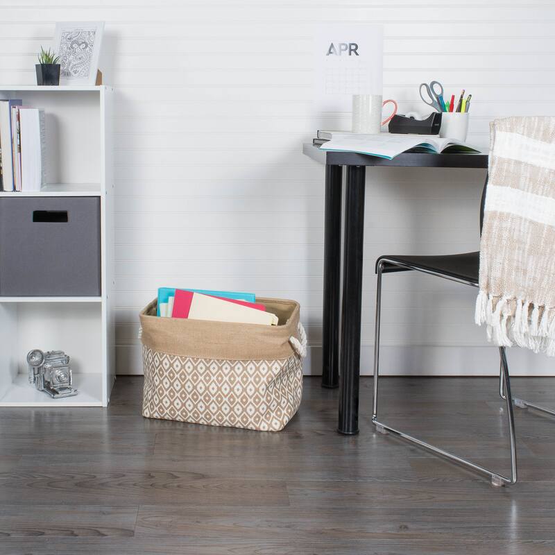 DII Rectangle Burlap Decorative Storage Bin