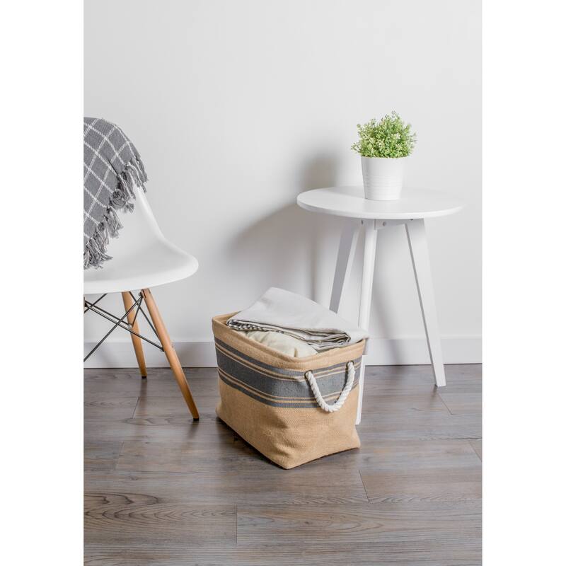 DII Rectangle Burlap Decorative Storage Bin