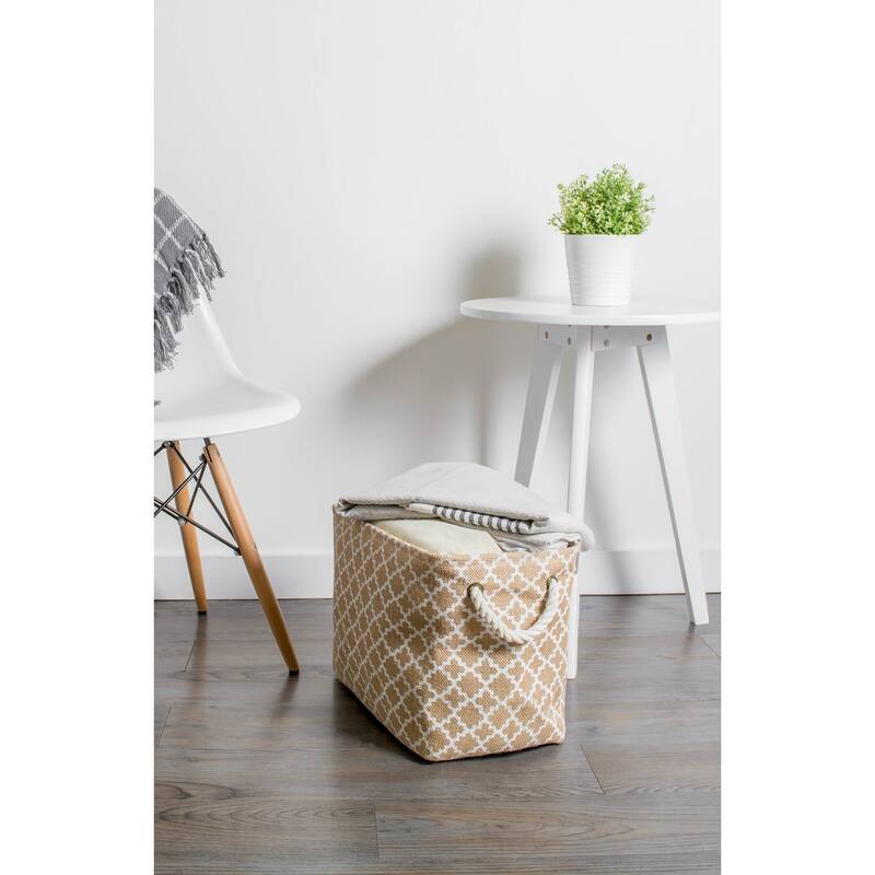 DII Rectangle Burlap Decorative Storage Bin
