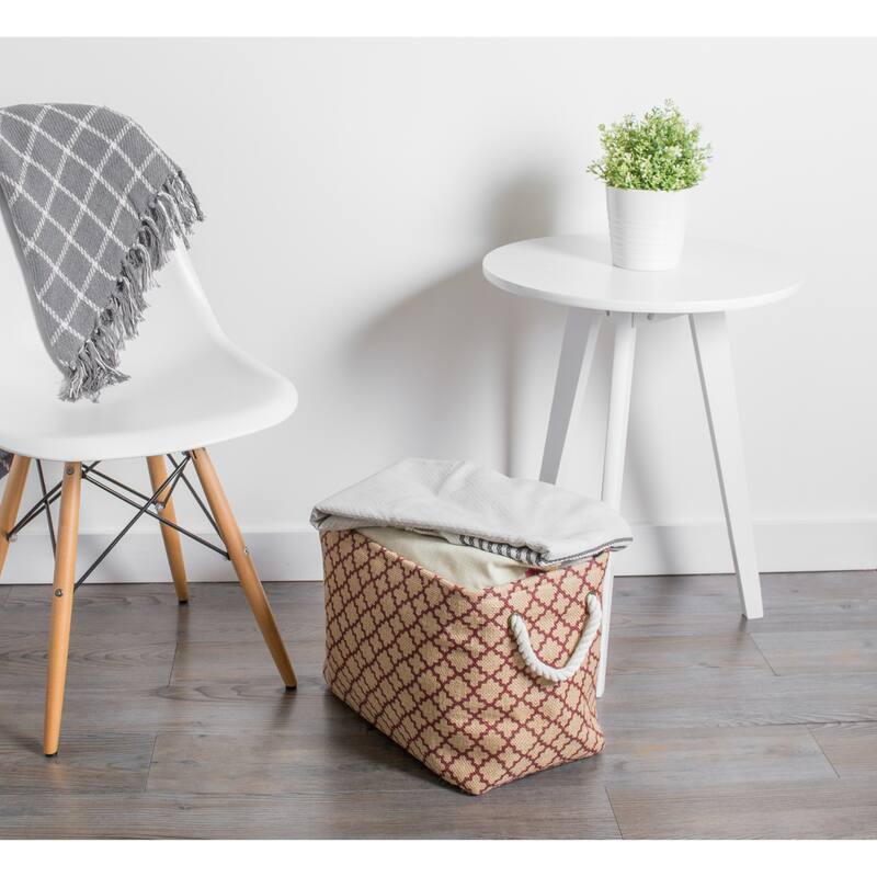 DII Rectangle Burlap Decorative Storage Bin