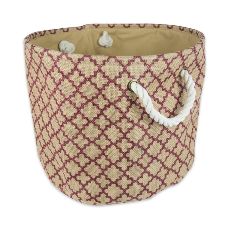 DII Round Burlap Decorative Storage Bin