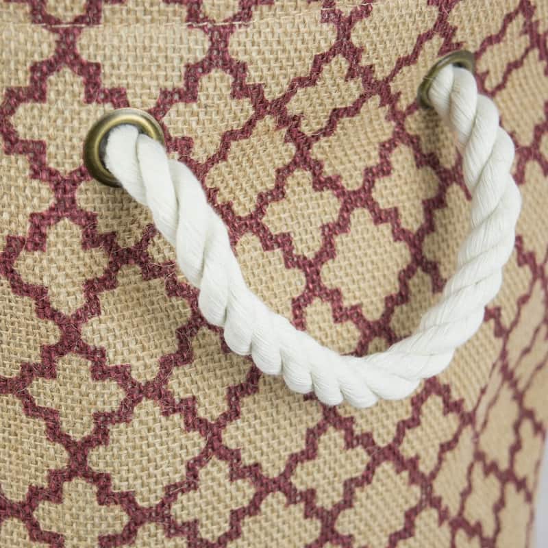 DII Round Burlap Decorative Storage Bin
