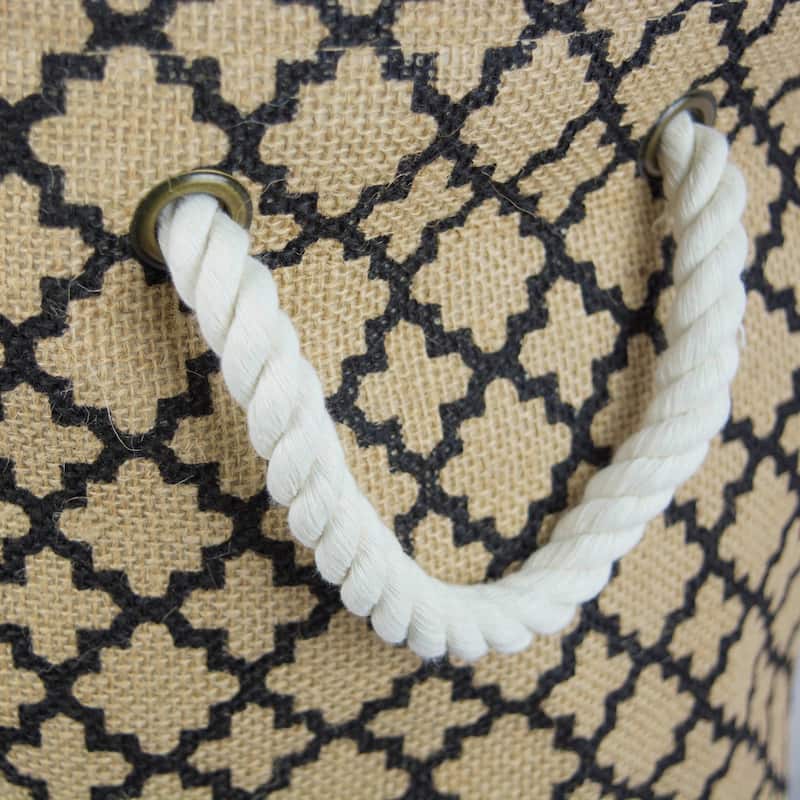 DII Round Burlap Decorative Storage Bin