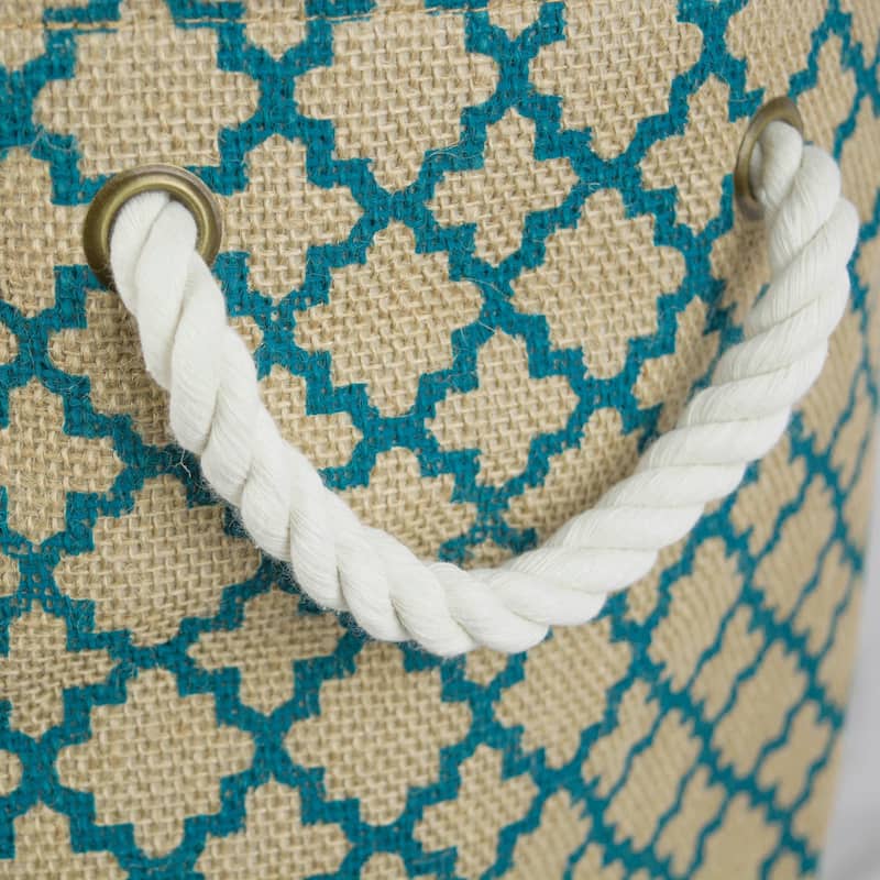 DII Round Burlap Decorative Storage Bin