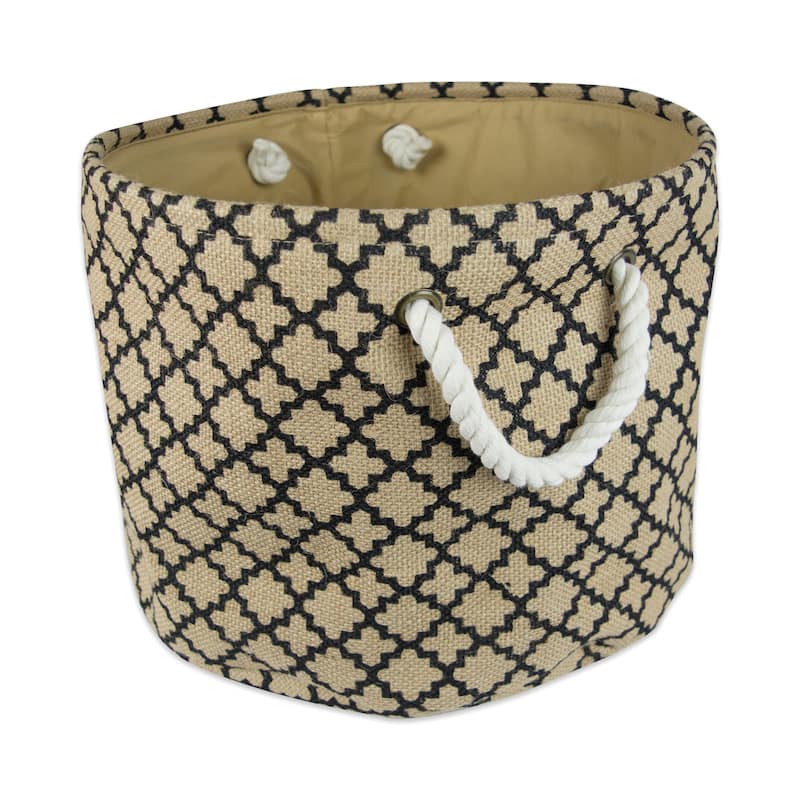 DII Round Burlap Decorative Storage Bin